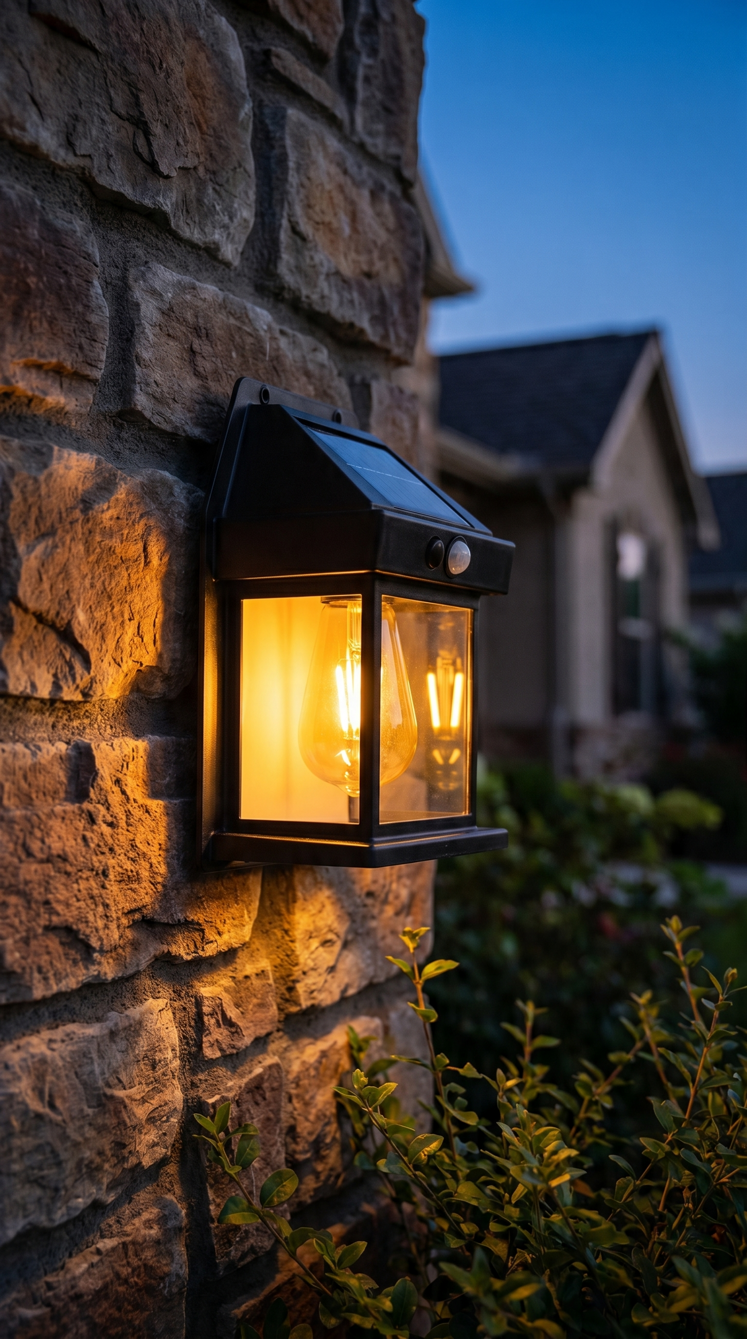 Solar Wall Light — Weatherproof Lantern with Motion Sensor